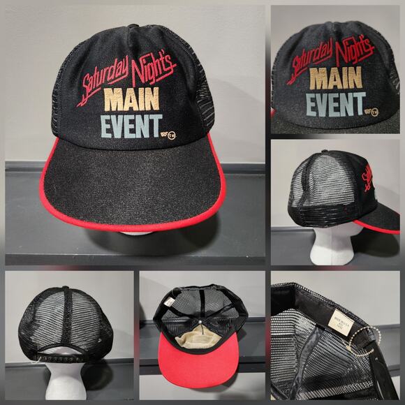 VTG 80s WWF Saturday Night's Main Event 1980s Mesh Trucker Snapback Hat Cap WWE